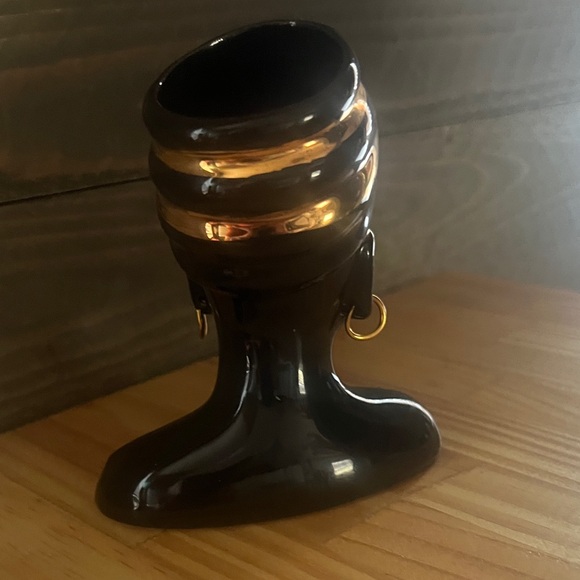 Vintage African Ceramic Head Vase Planter 4.5” - Picture 3 of 6